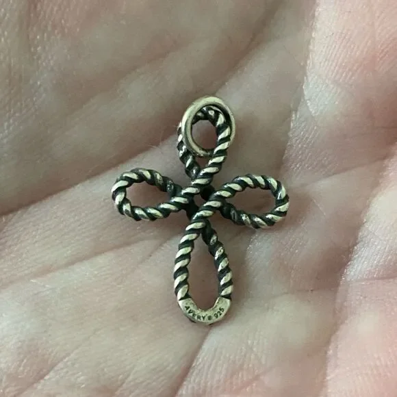 James Avery Retired Rope Cross Pendant - Picture 2 of 3
